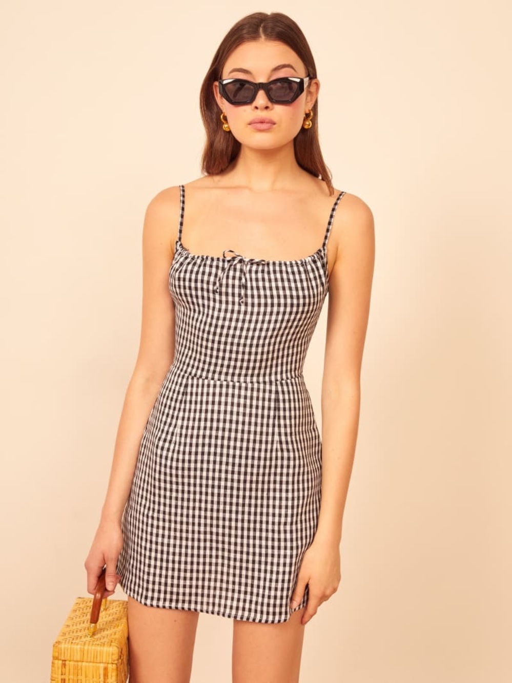 Reformation • Violaine Linen Gingham Mini Dress